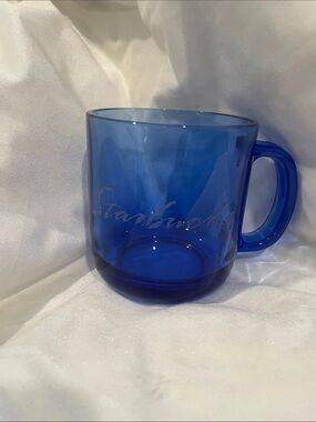 1990 Starbucks Cobalt Blue Glass Coffee Mug SC1